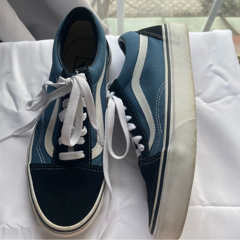Vans Old Skool Low Ultracush Black Blue 508731 Women's Size 7 Men's Size 5.5